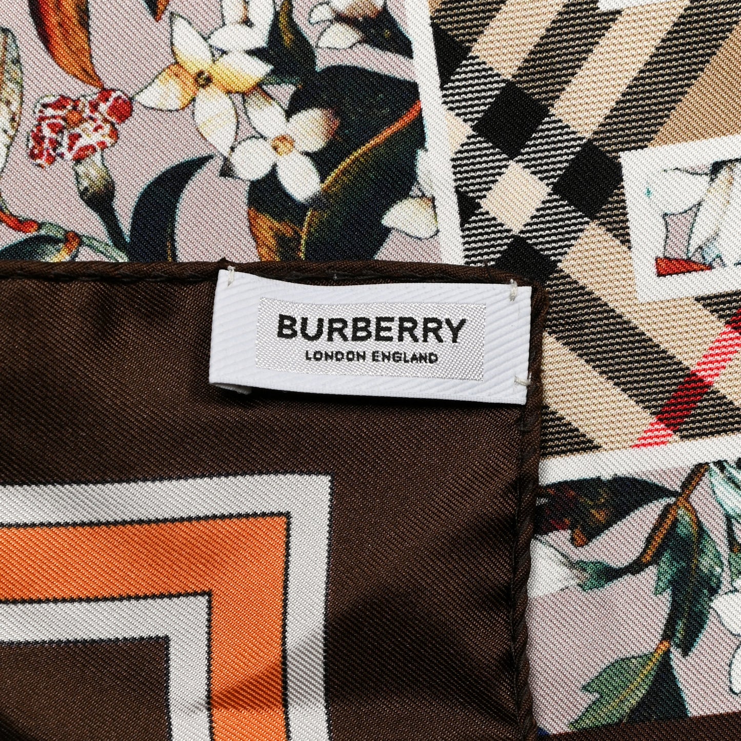 Silk Montage Monogram Floral Square Scarf Beige