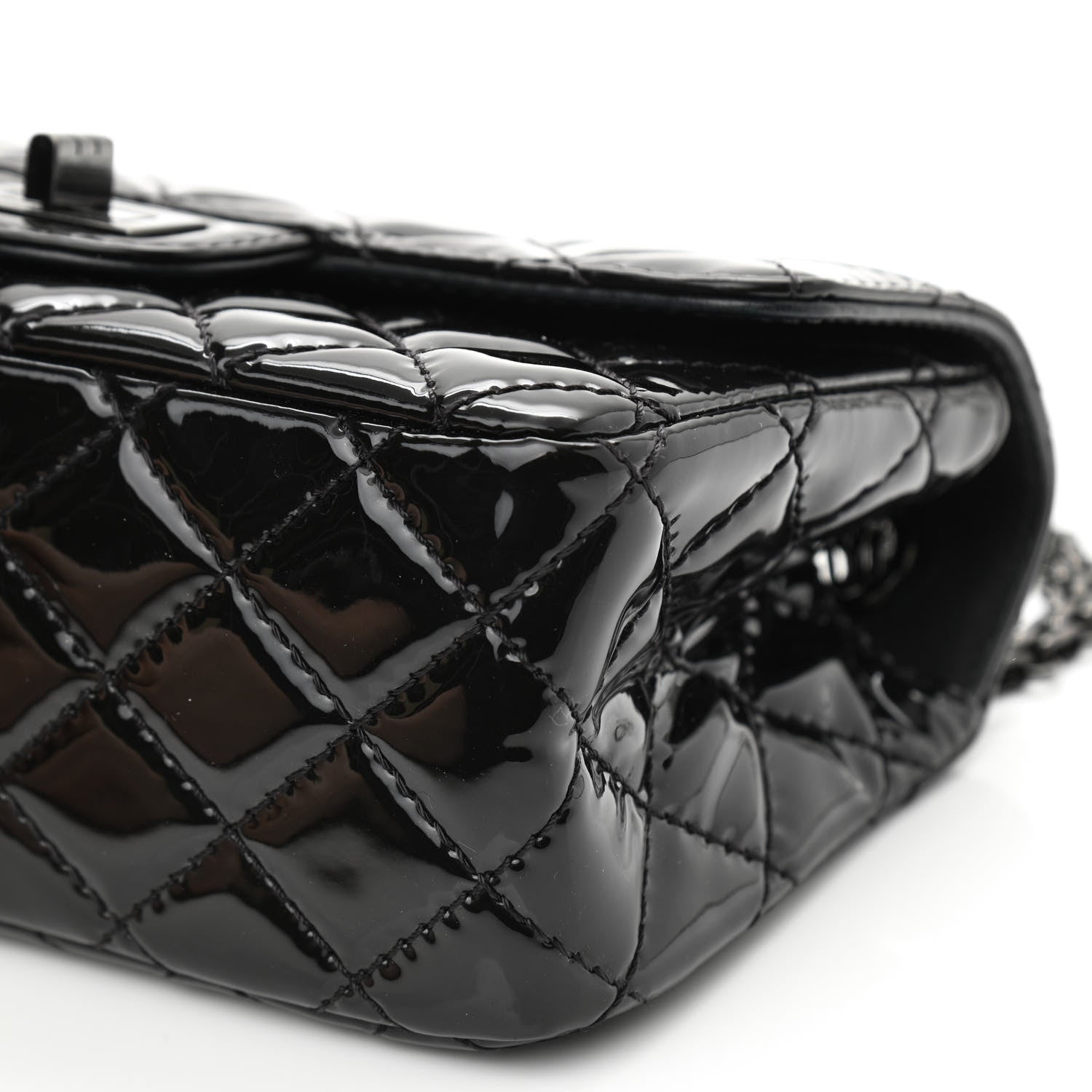 Chanel Patent Calfskin Quilted 2.55 Reissue Mini Flap So Black 9 of 12