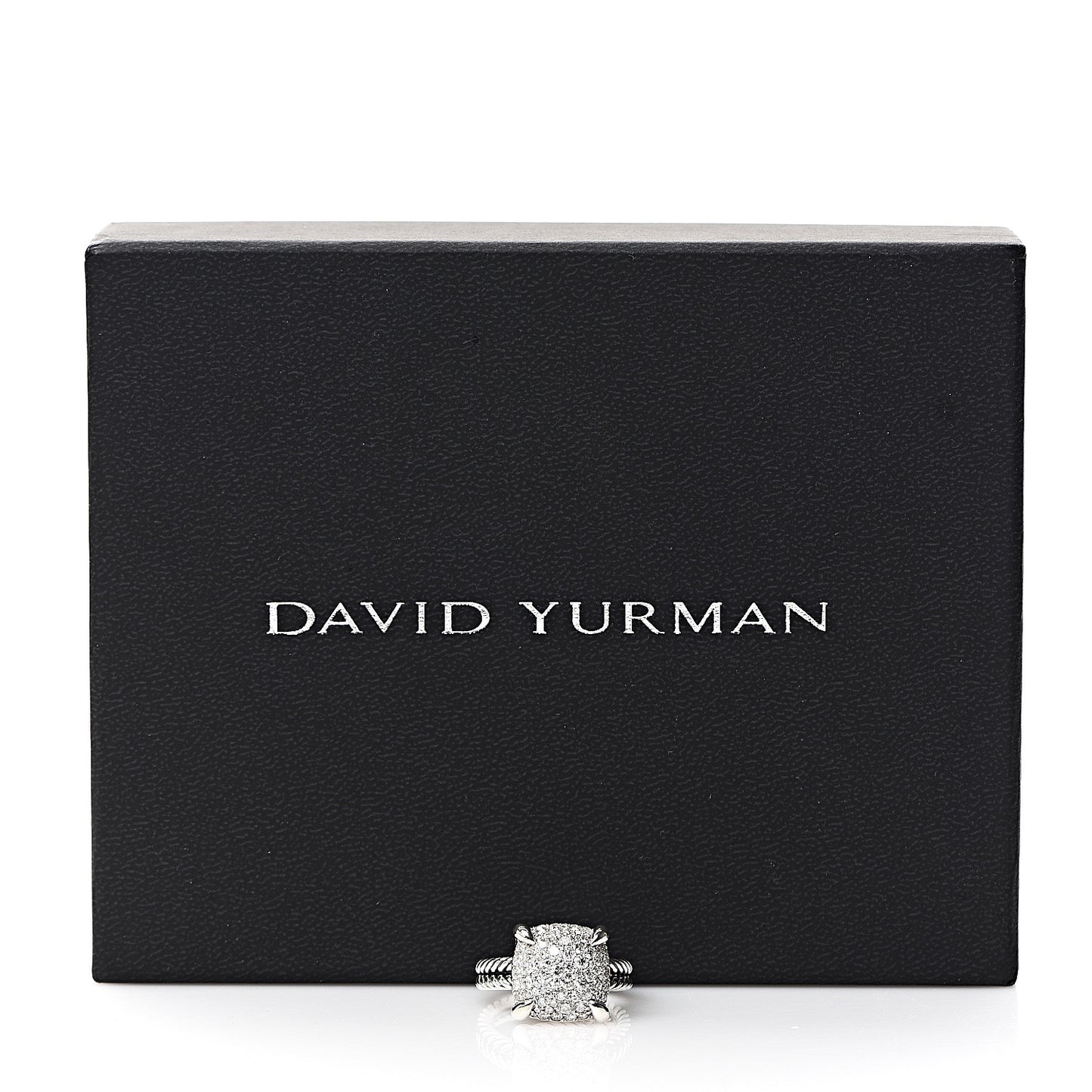 Sterling Silver Diamond 14mm Chatelaine Pave Ring 54 7