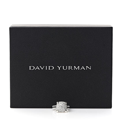 David Yurman Sterling Silver Diamond 14mm Chatelaine Pave Ring 54 7 3 of 3