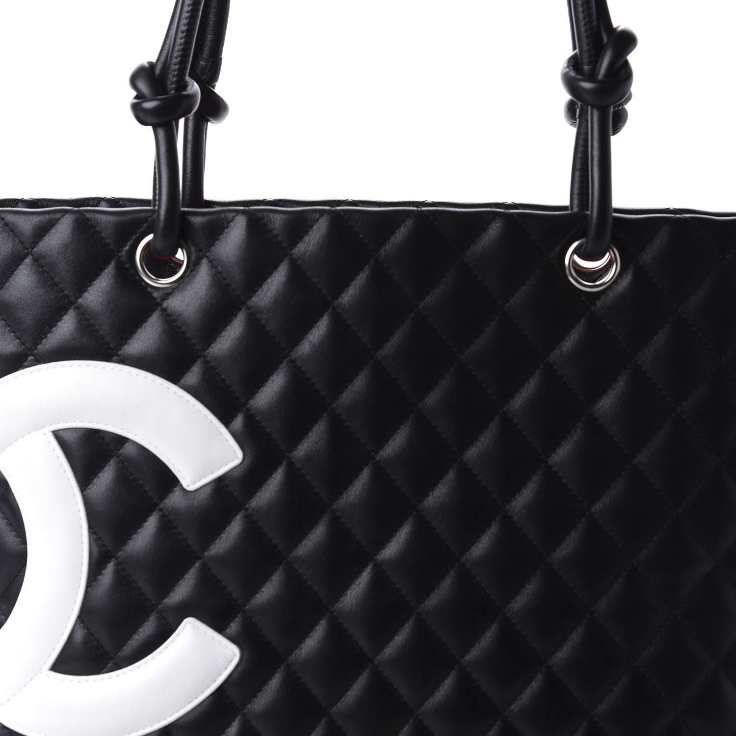 Chanel Calfskin Quilted Large Cambon Tote Black White 10 of 10