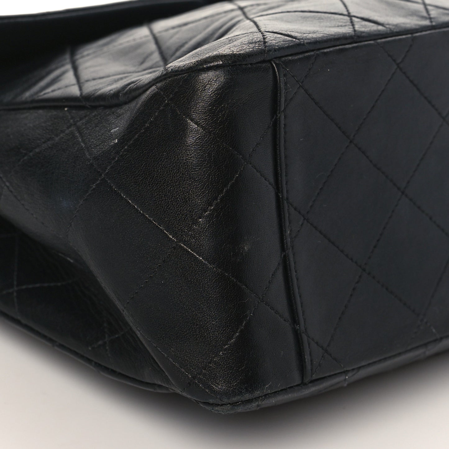 Lambskin Quilted XL Jumbo Single Flap Black