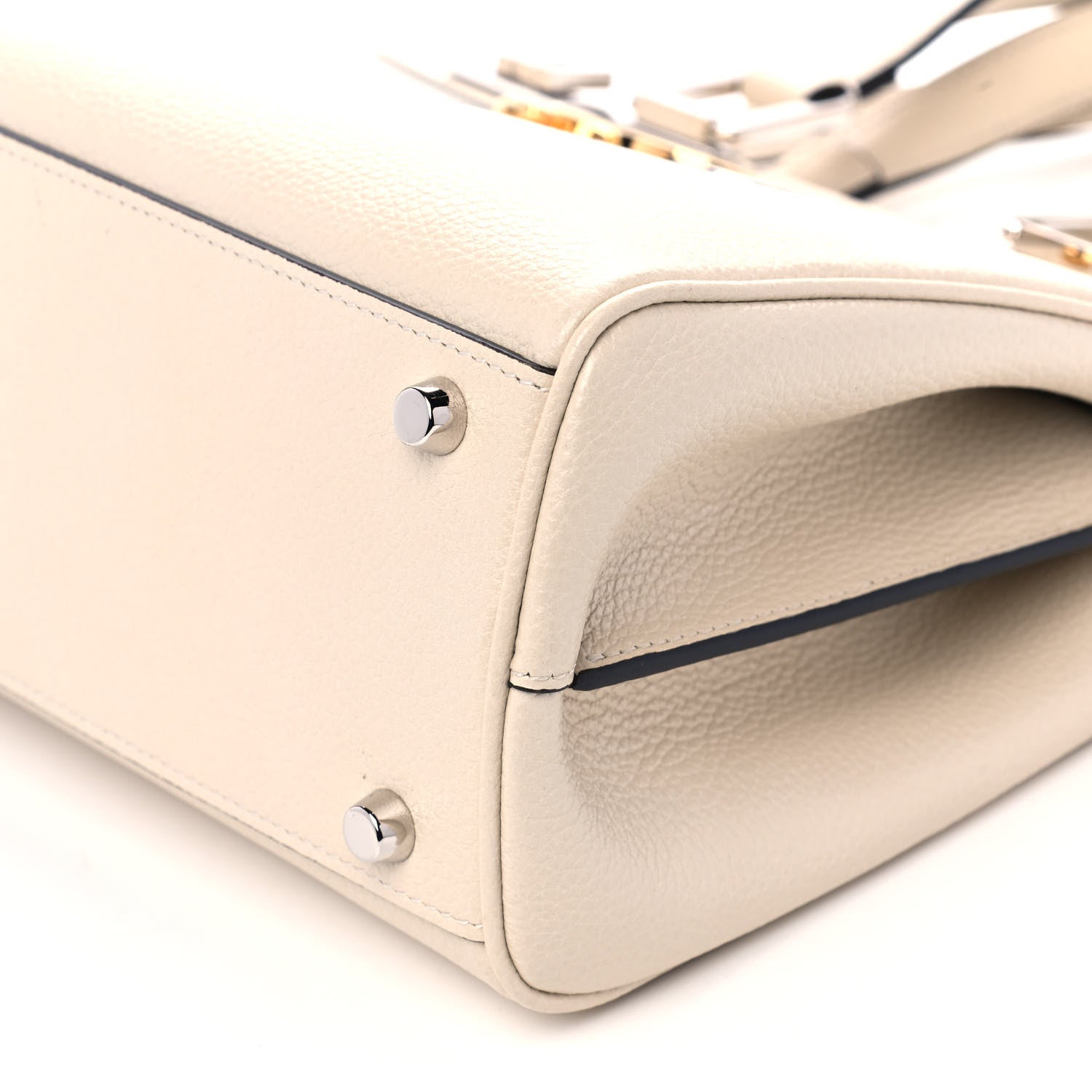 Gucci Grainy Calfskin Small Zumi Top Handle Bag Mystic White 12 of 12