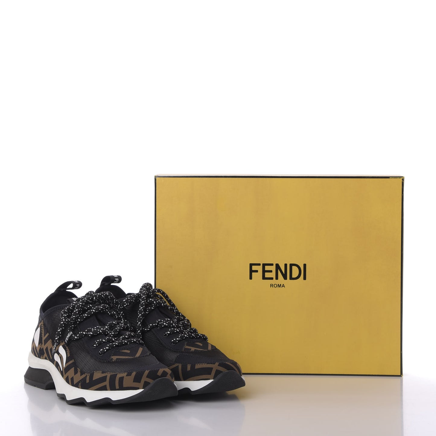 Technical Mesh Lycra FFreedom Patchwork Sneakers 39.5 Black Tobacco