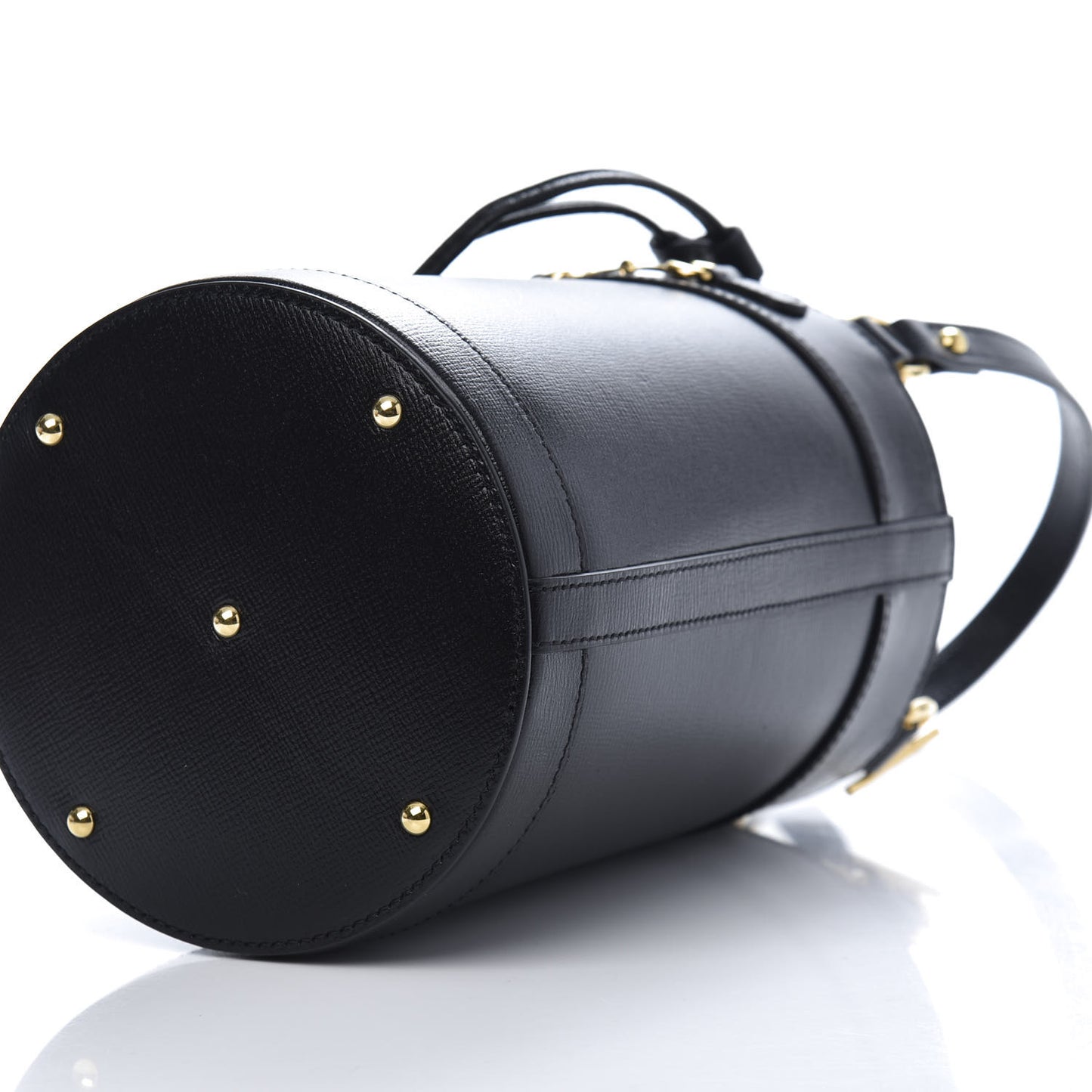 Azalea Sakai Calfskin Small Horsebit 1955 Drawstring Bucket Bag Black