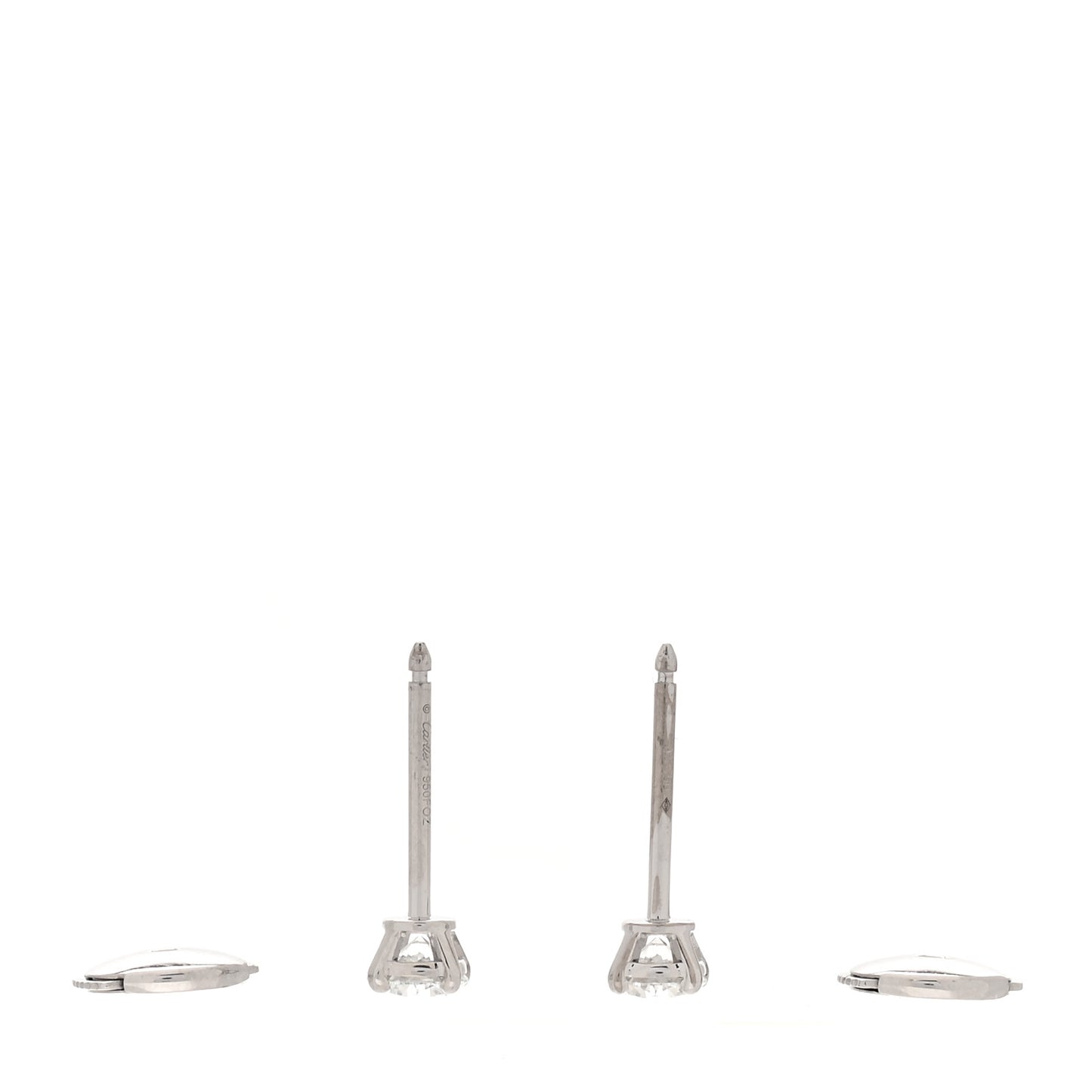 18K White Gold Diamond .34ctw Solitaire Earrings