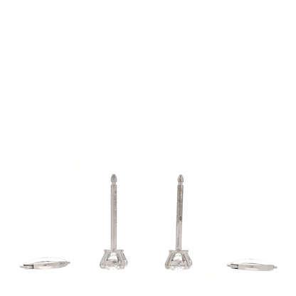 Cartier 18K White Gold Diamond .34ctw Solitaire Earrings 3 of 6