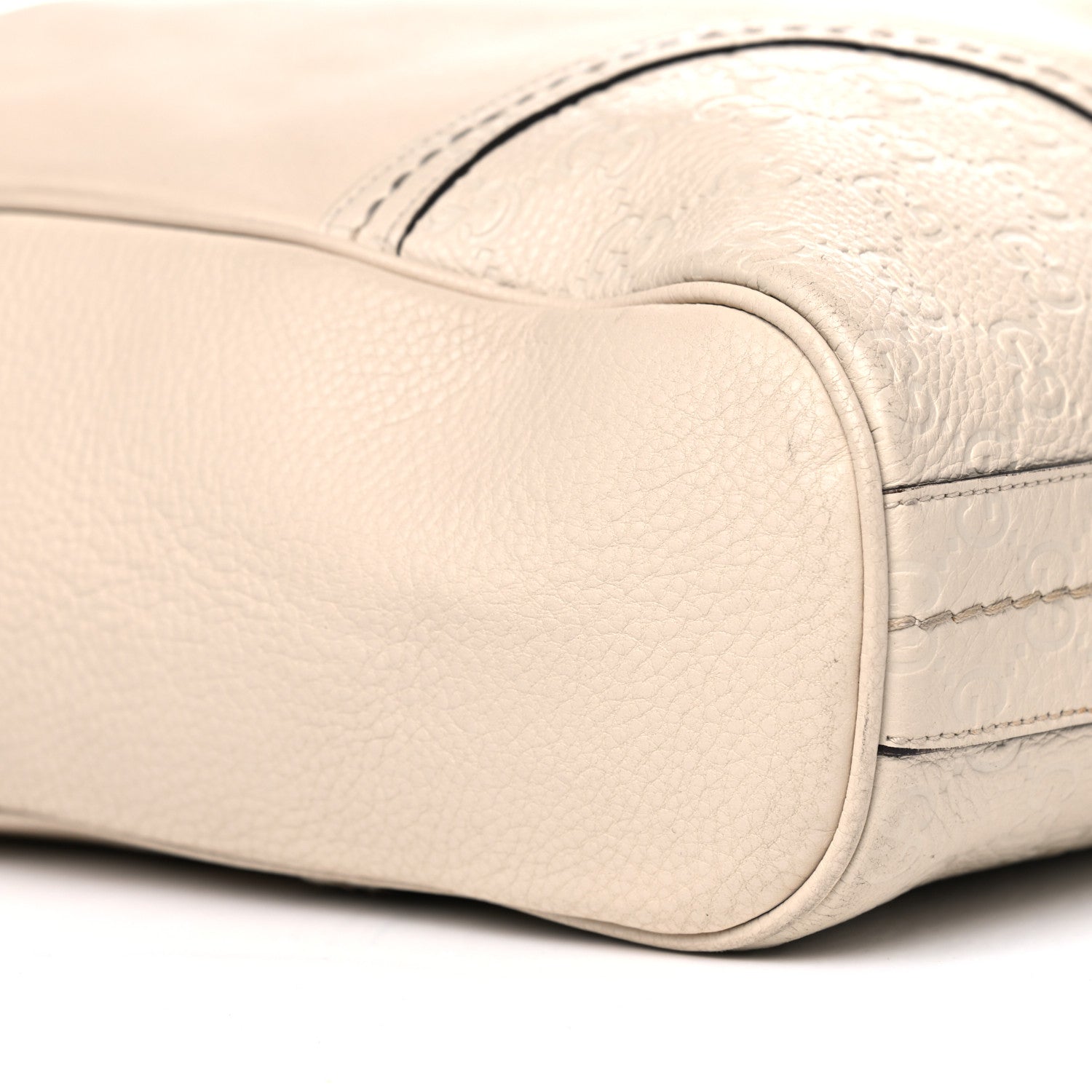 Gucci Calfskin Guccissima Trim Large Signoria Hobo Ivory 7 of 9