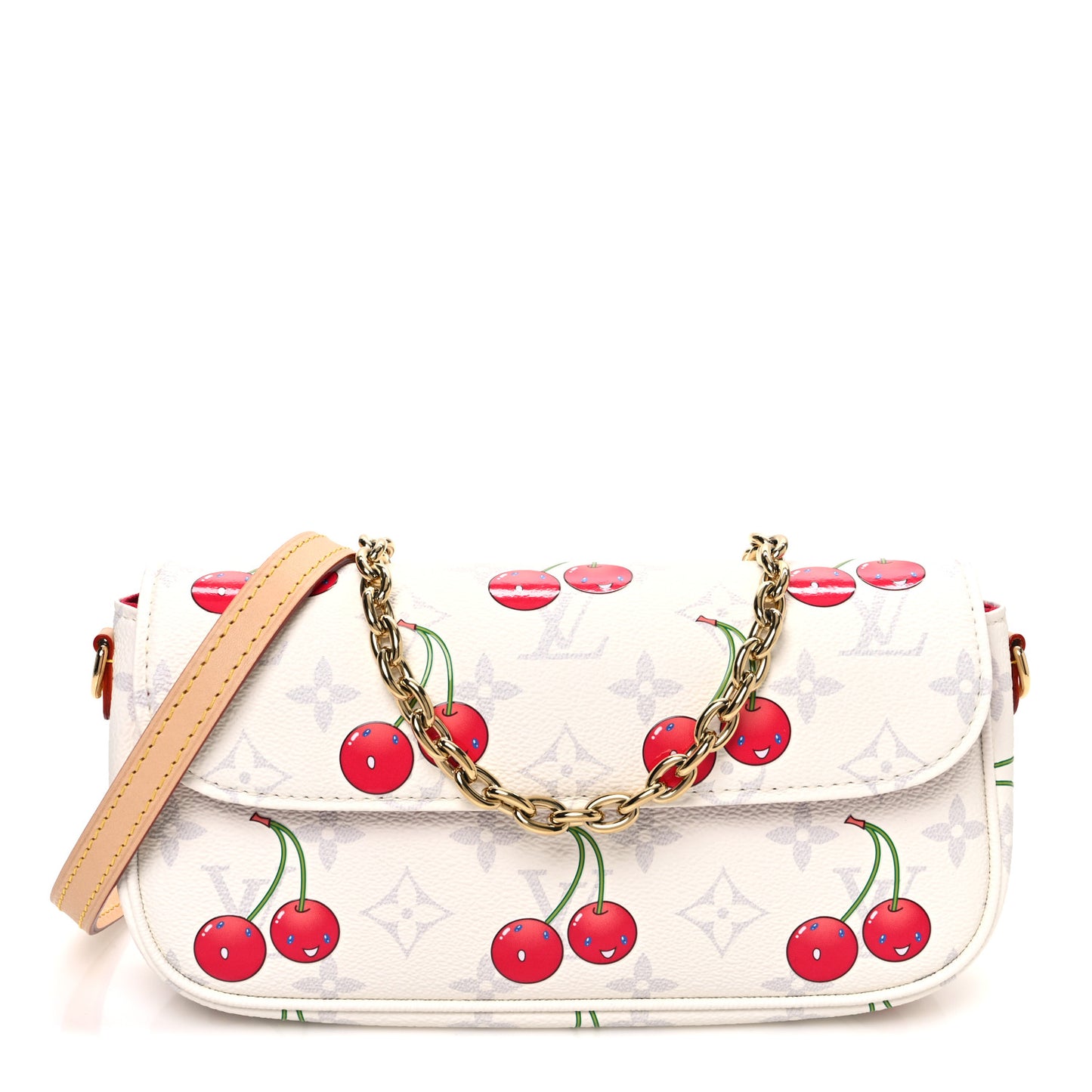 LV X TM Monogram Cerises Ivy Wallet On Chain White