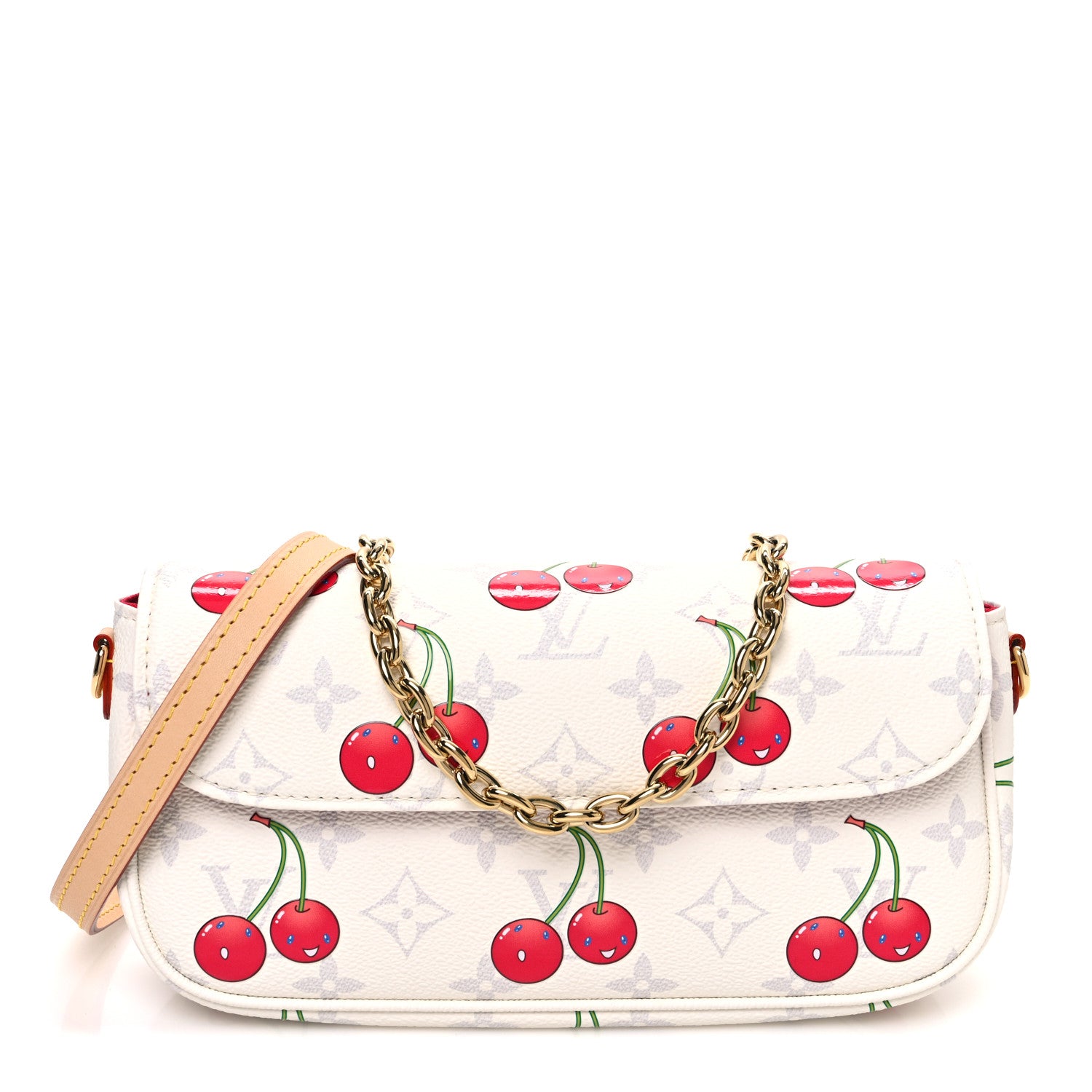 Louis Vuitton LV X TM Monogram Cerises Ivy Wallet On Chain White 1 of 9