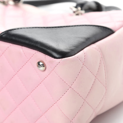Chanel Calfskin Quilted Large Cambon Bowler Pink Black 10 of 17