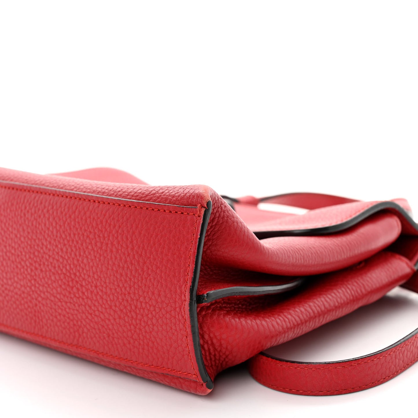 Cellarius Calfskin Small Bamboo Daily Top Handle Bag Hibiscus Red