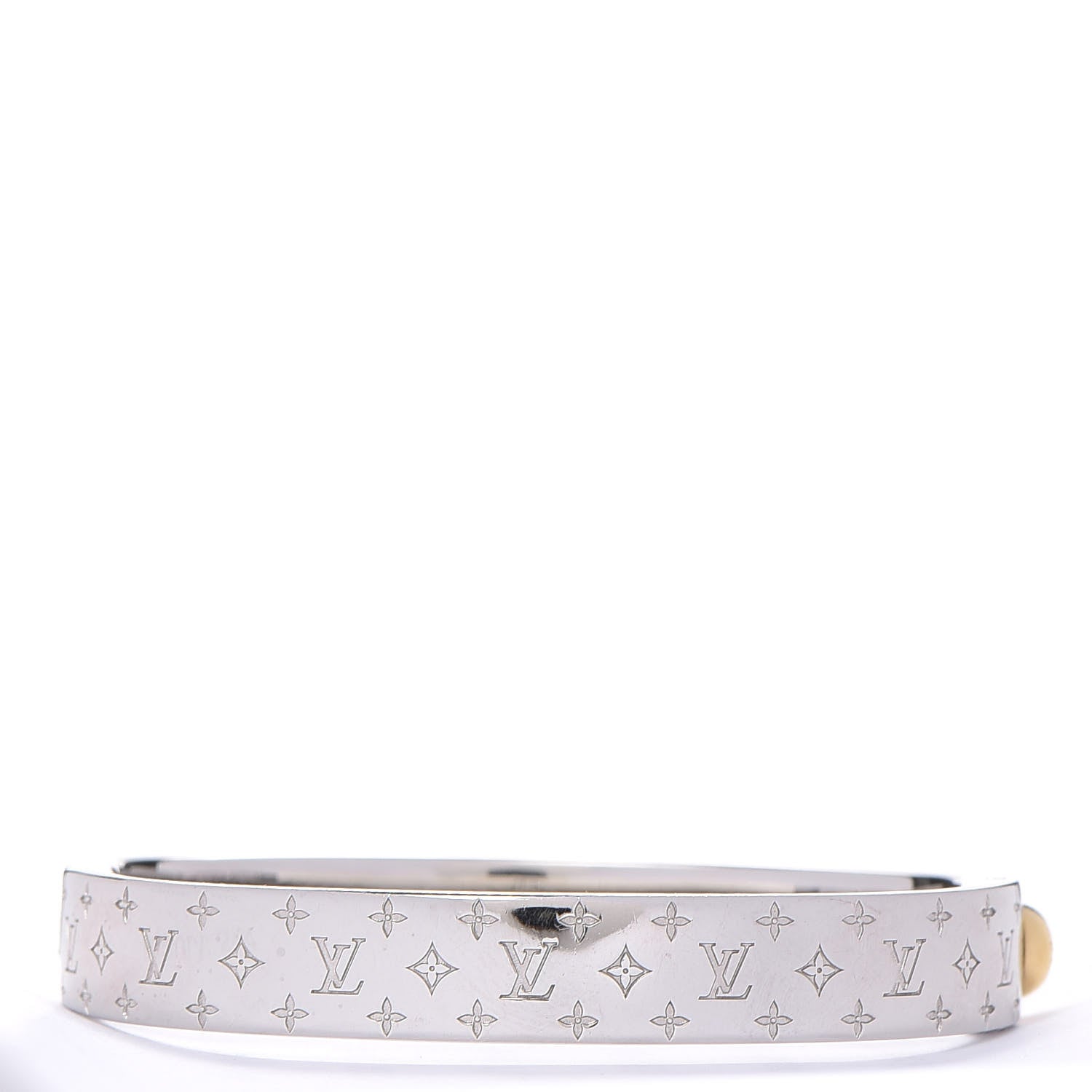 Louis Vuitton Palladium Monogram Nanogram Cuff S Silver 2 of 5
