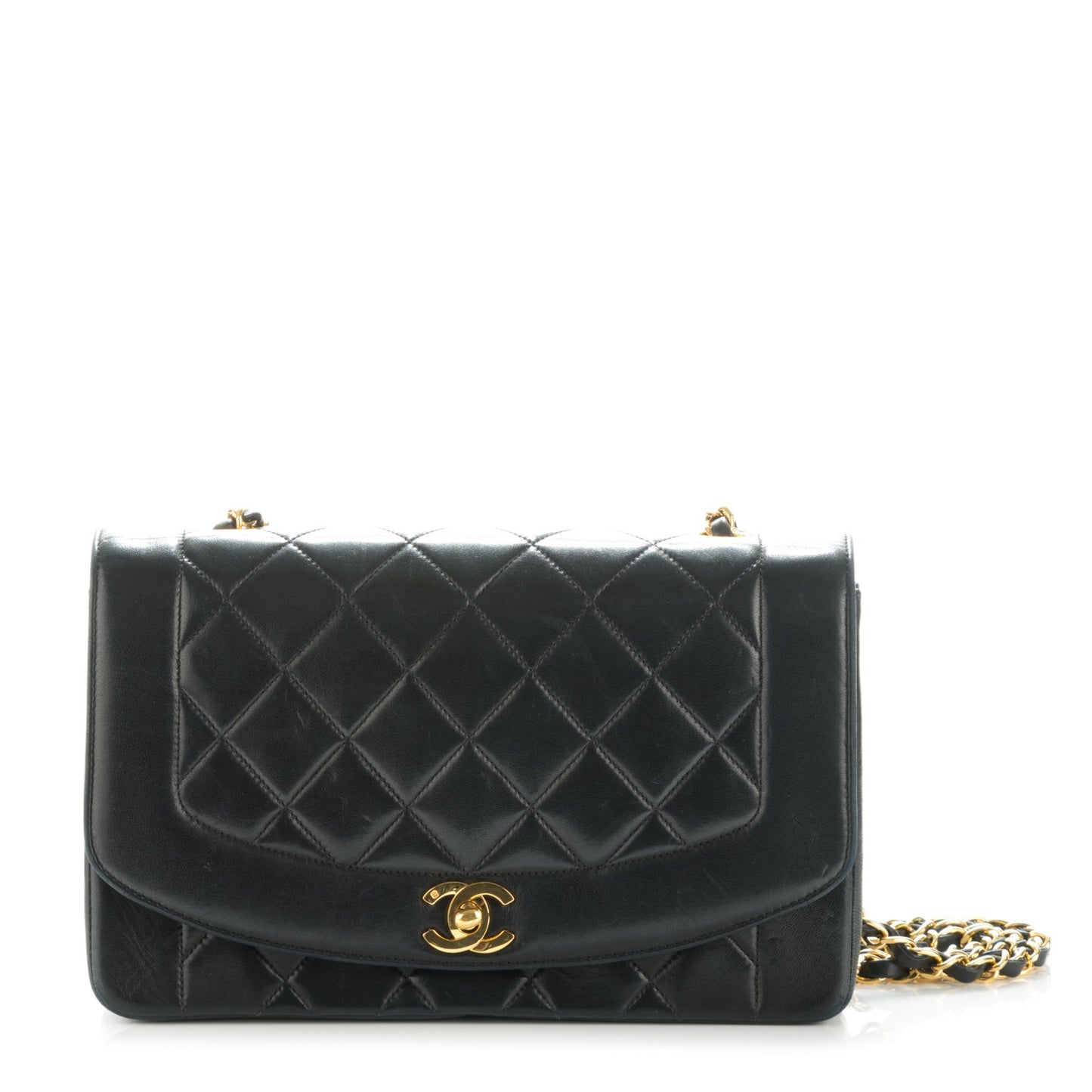 Lambskin Quilted Medium Single Flap Black