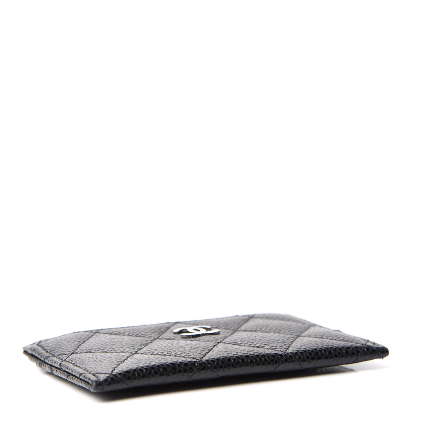 Caviar Quilted Card Holder Black