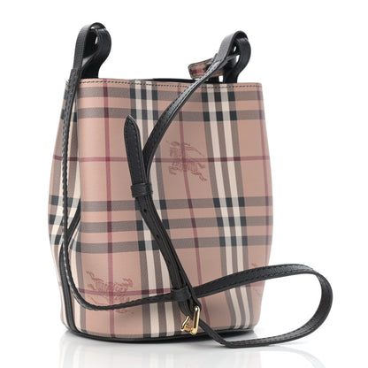 Burberry Haymarket Check Colours Small Lorne Bucket Crossbody Black 3 of 11