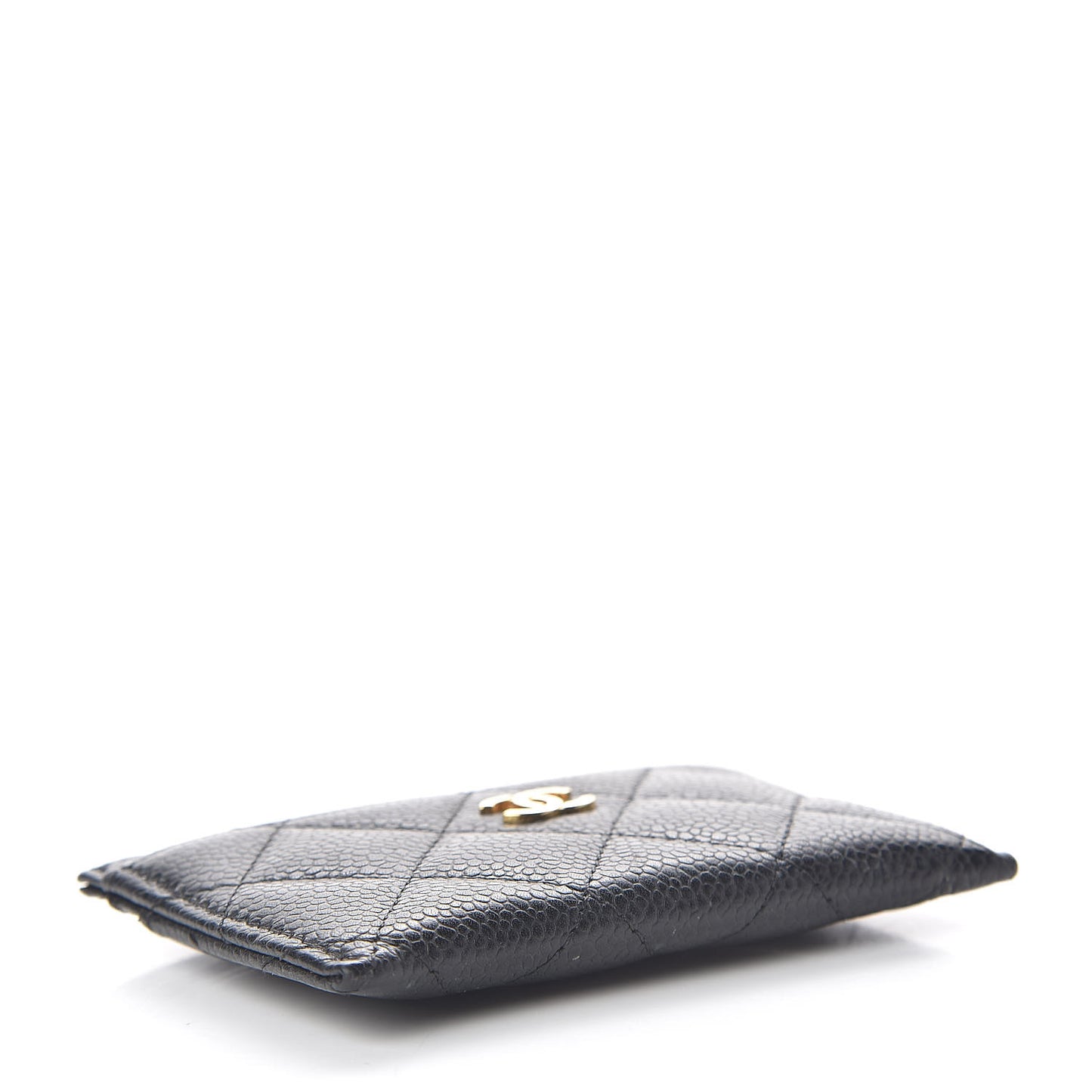 Caviar Quilted Card Holder Black