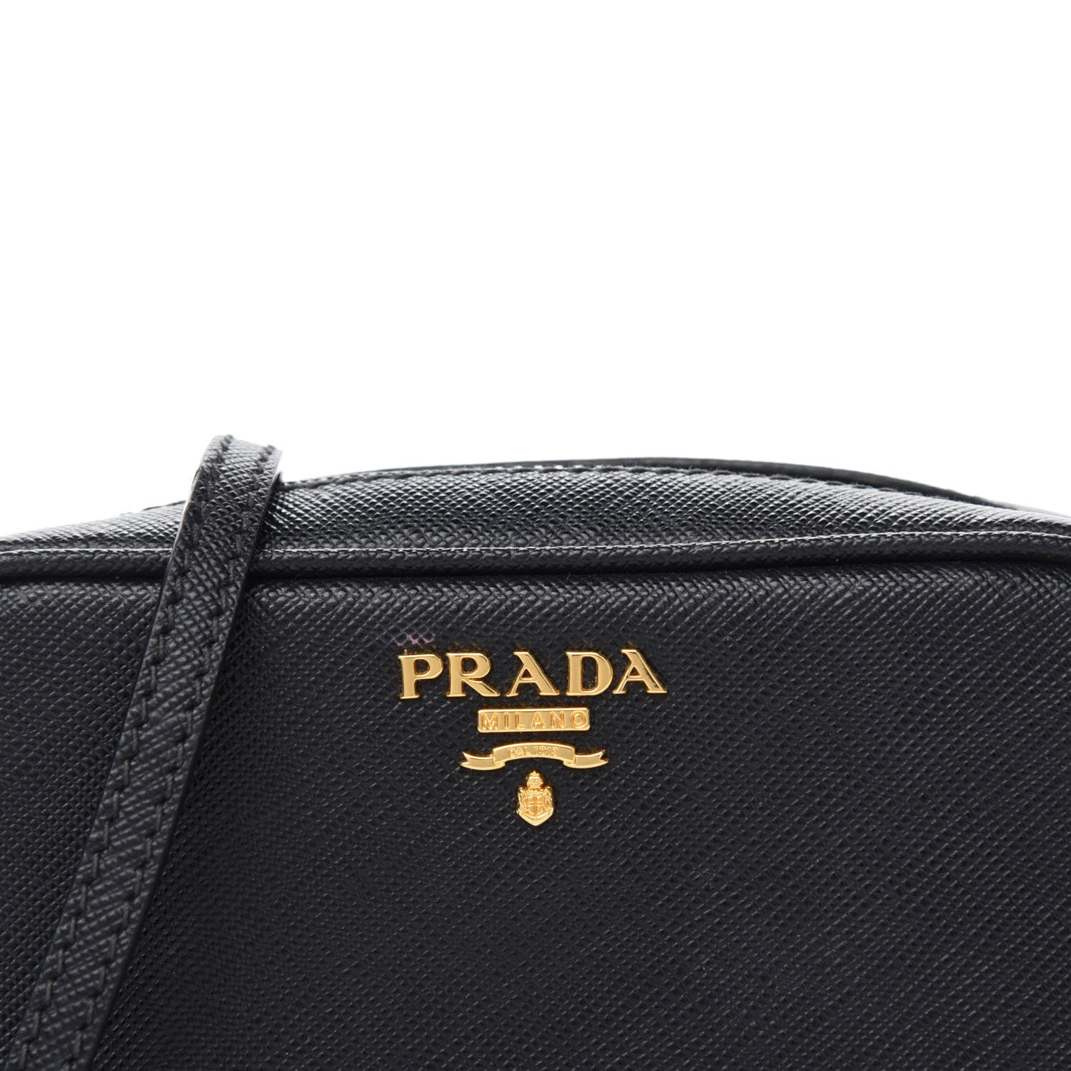 Prada Saffiano Mini Camera Crossbody Bag Black 14 of 14