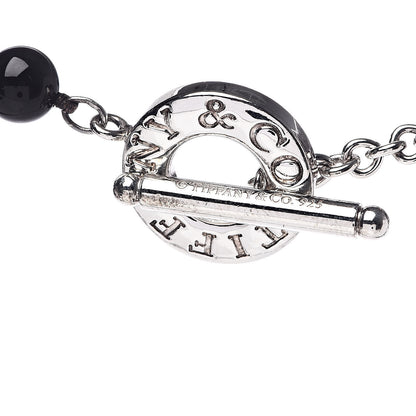 Tiffany Sterling Silver Black Onyx Bead Toggle Necklace 4 of 4