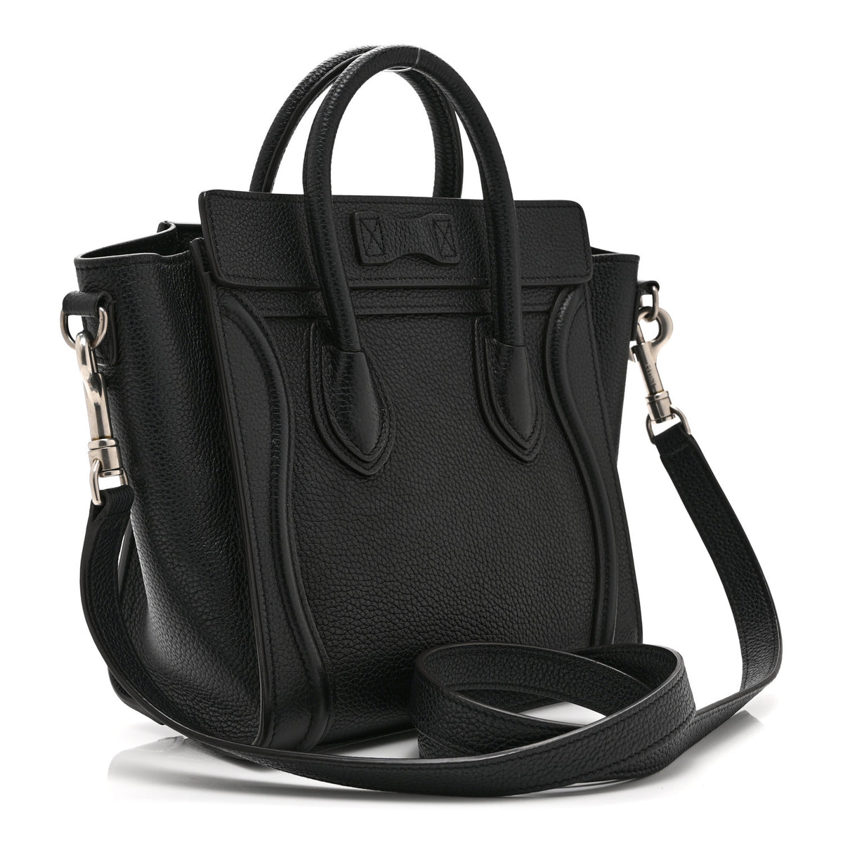 Drummed Calfskin Nano Luggage Black