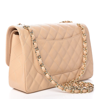 Chanel Caviar Quilted Jumbo Double Flap Beige Clair 3 of 10