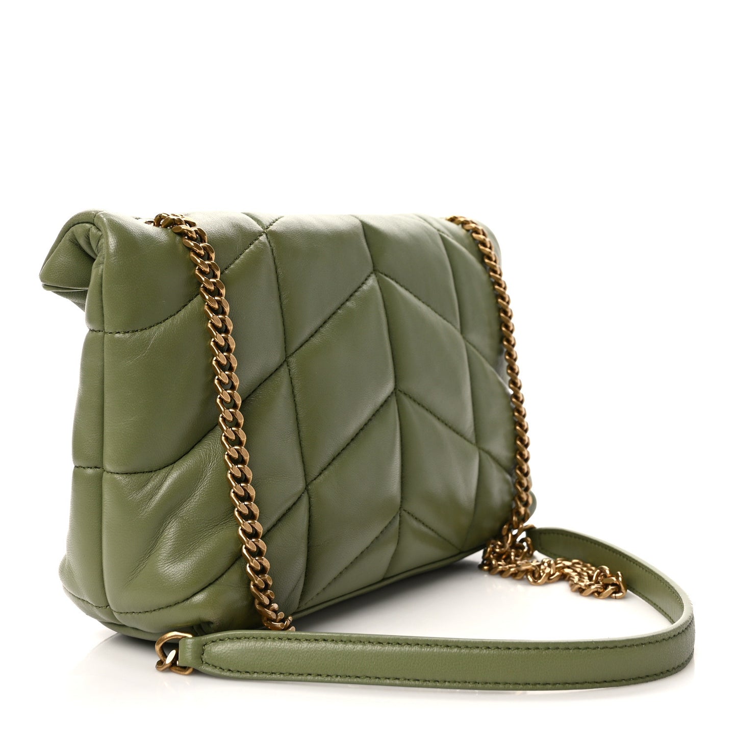 Lambskin Quilted Toy Loulou Puffer Monogram Chain Satchel Light Pistache
