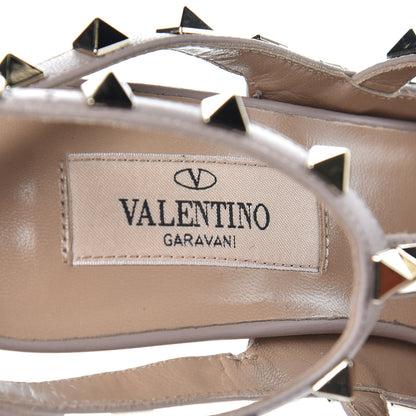 Valentino Garavani Patent Rockstud Ankle Strap Pumps 35 Grey Poudre 7 of 10