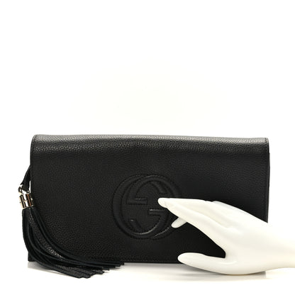 Gucci Pebbled Calfskin Medium Soho Clutch Black 2 of 9