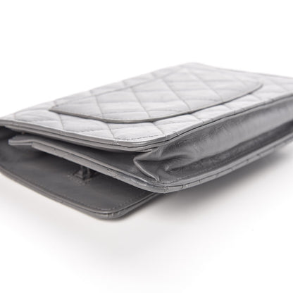 Chanel Aged Calfskin Quilted Reissue Wallet On Chain WOC Grey 11 of 14