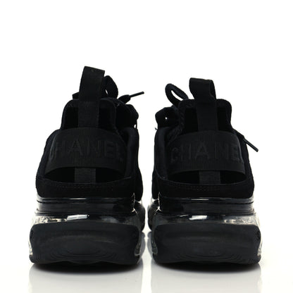 Chanel Velvet Calfskin Mixed Fibers CC Sneakers 39 Black 5 of 9