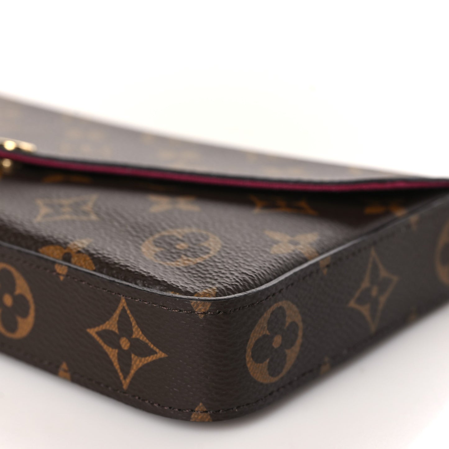 Monogram Pochette Felicie Chain Wallet Fuchsia