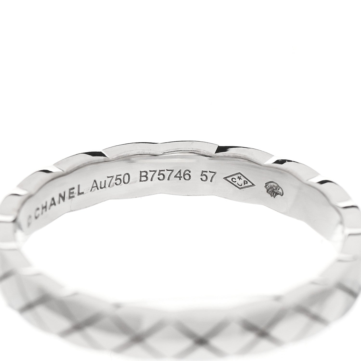Chanel 18K White Gold Mini Coco Crush Ring 57 8 5 of 5