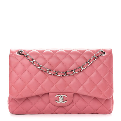 Chanel Lambskin Quilted Jumbo Double Flap Pink 1 of 10
