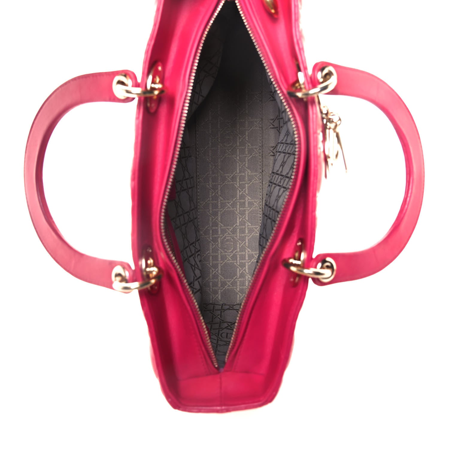 Christian Dior Lambskin Cannage Large Lady Dior Fuchsia 5 of 15
