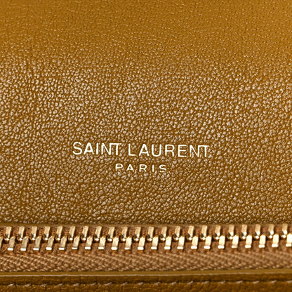 Saint Laurent Sheepskin Matelasse Chevron Monogram Medium College Bag Olive 6 of 11