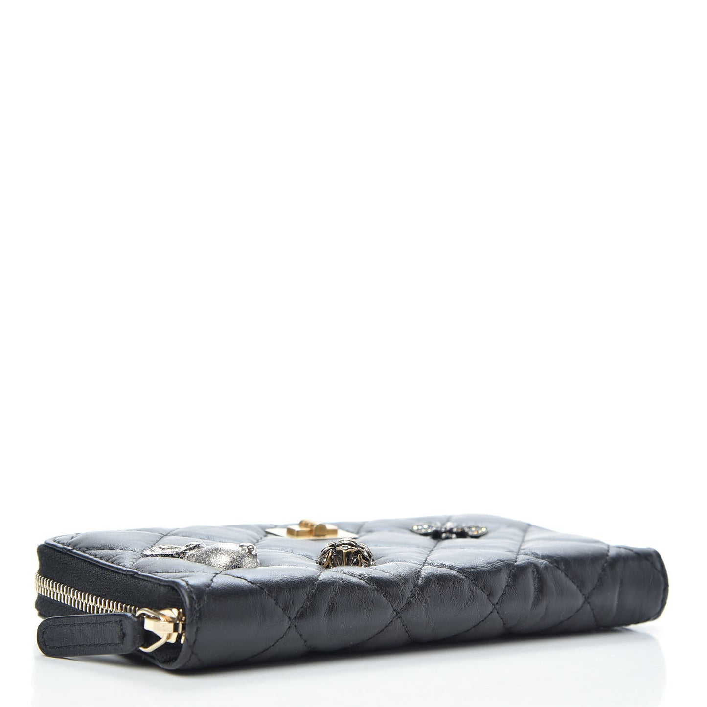 Aged Calfskin Quilted Medium Lucky Charms 2.55 Reissue Zip Around Wallet