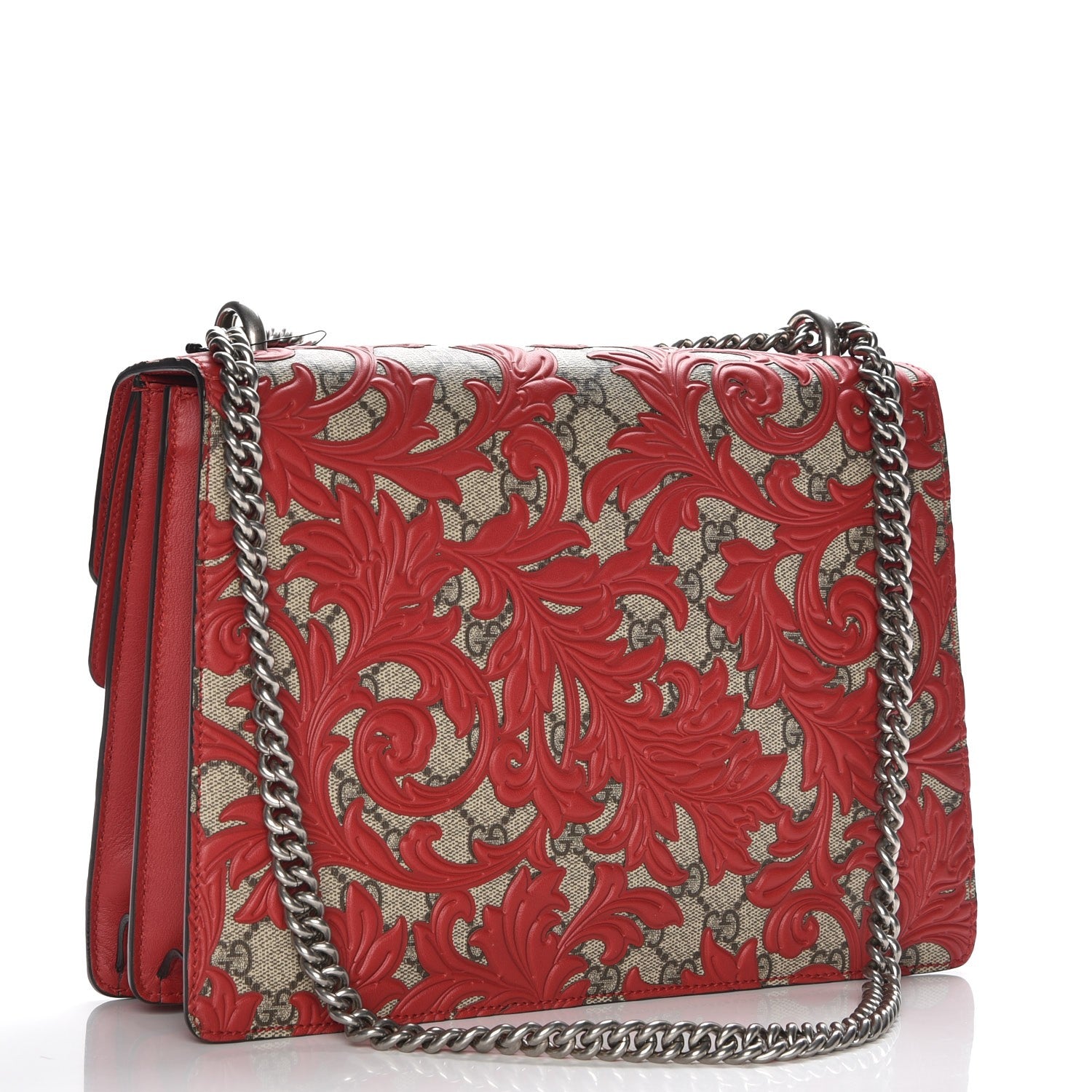 Gucci GG Supreme Monogram Arabesque Medium Dionysus Shoulder Bag Hibiscus Red 3 of 7
