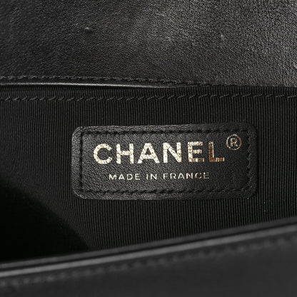 Chanel Lambskin Chevron Quilted Medium Boy Flap Black 6 of 10