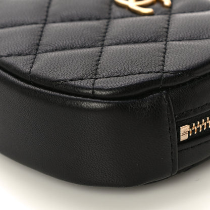 Chanel Lambskin Quilted Zip Around Classic Coin Purse Black 10 of 11