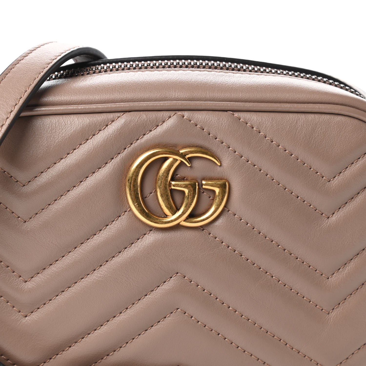 Gucci Calfskin Matelasse Mini GG Marmont Chain Shoulder Bag Porcelain Rose 10 of 10