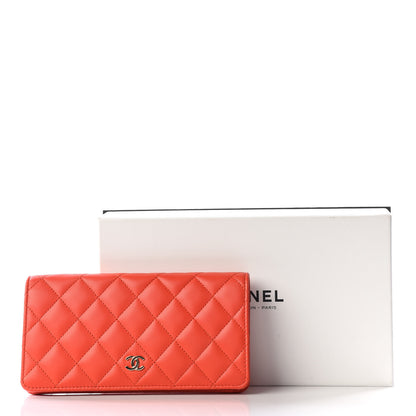 Chanel Lambskin Quilted Yen Wallet Orange 10 of 10