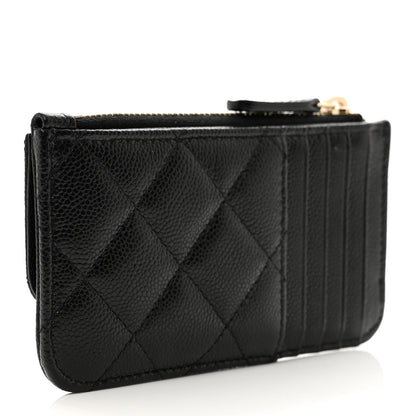 Chanel Caviar Quilted Flap Zip Card Holder Black 3 of 8