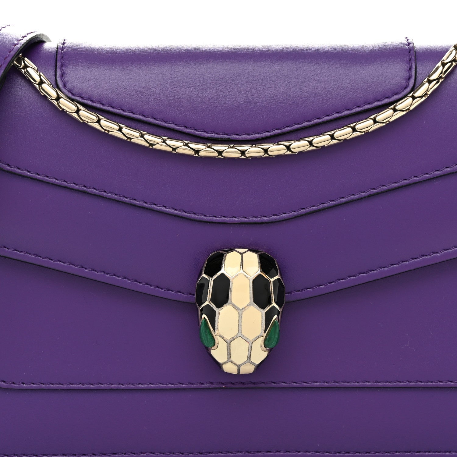 Bulgari Calfskin Serpenti Forever Shoulder Bag Purple 8 of 10