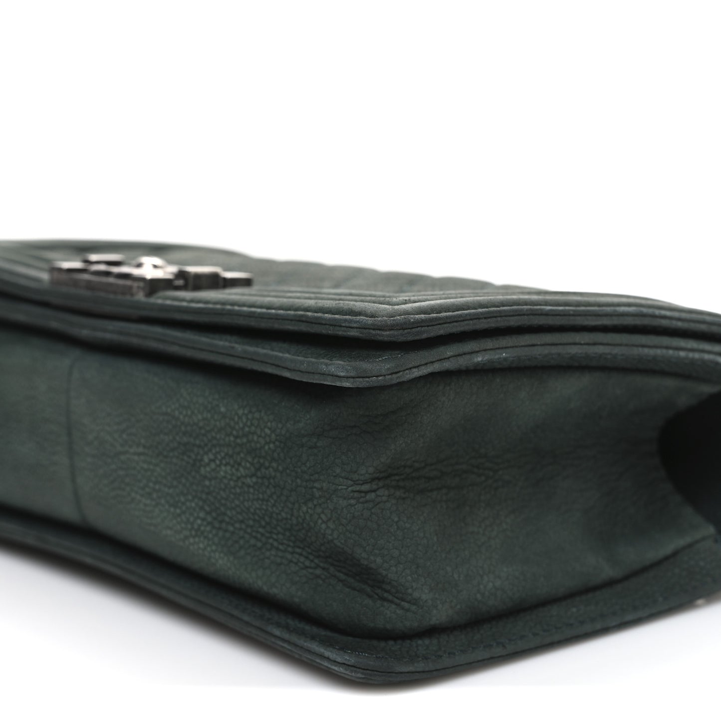 Iridescent Caviar Quilted Medium Boy Flap Dark Green