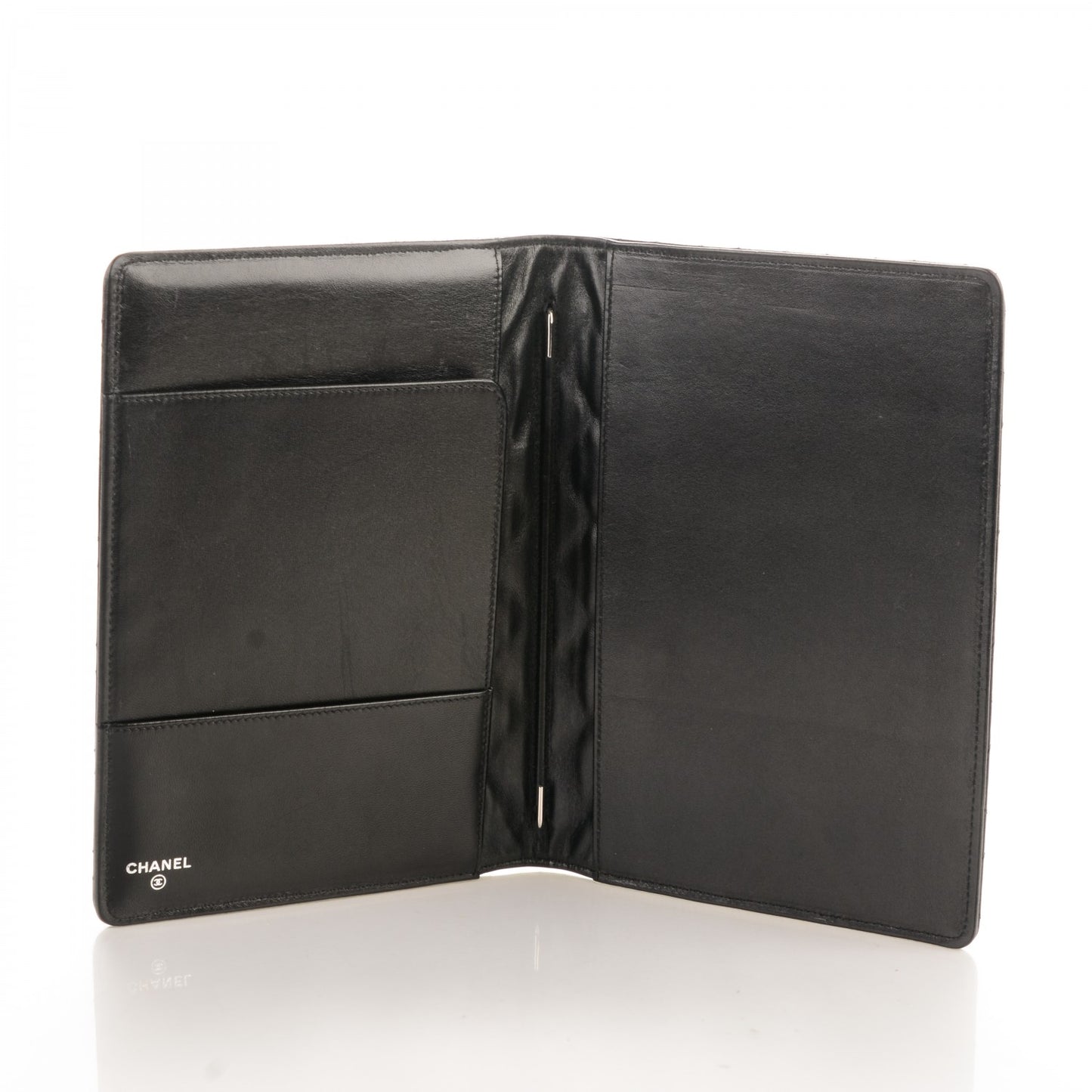 Lambskin Quilted Large Agenda Cover Black