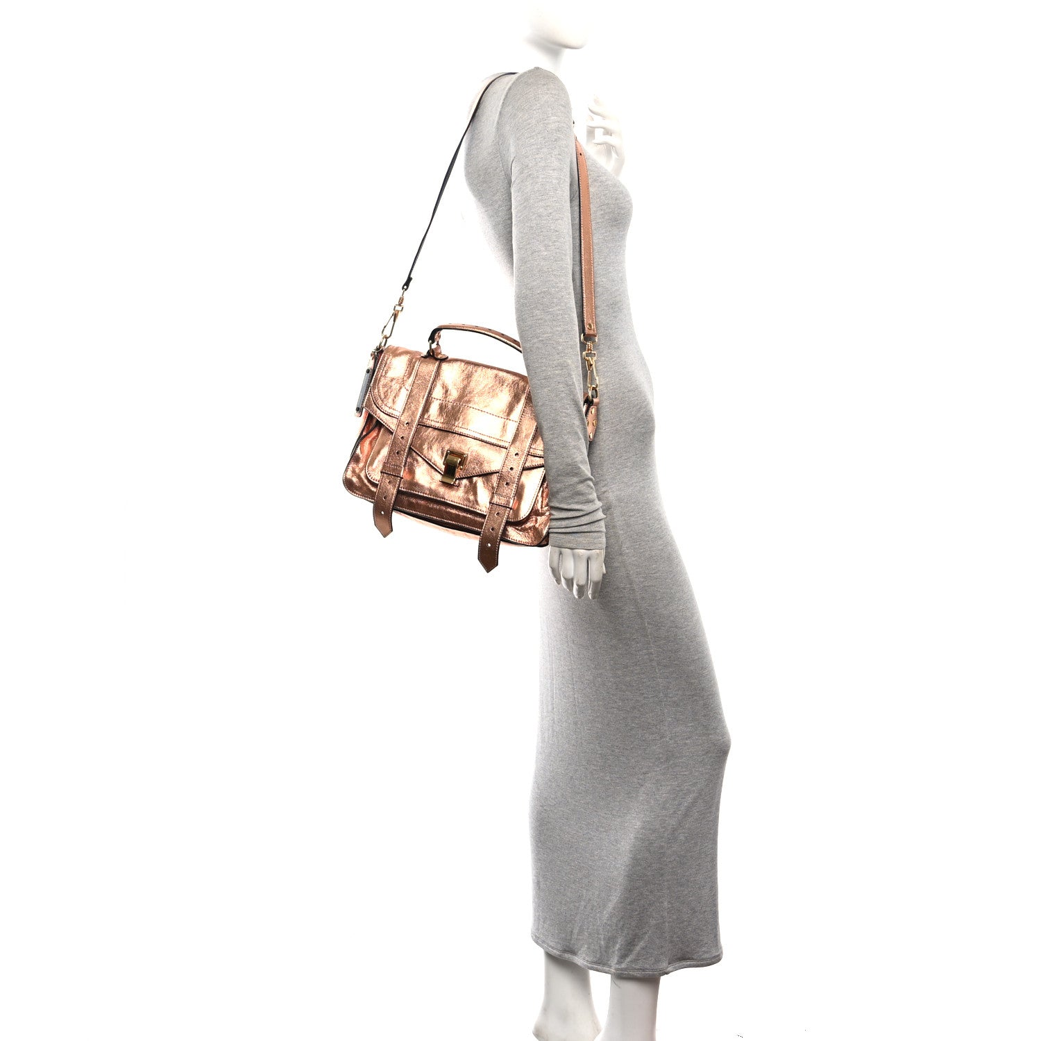 Proenza Schouler Metallic Lambskin Medium PS1 Satchel Copper 2 of 10