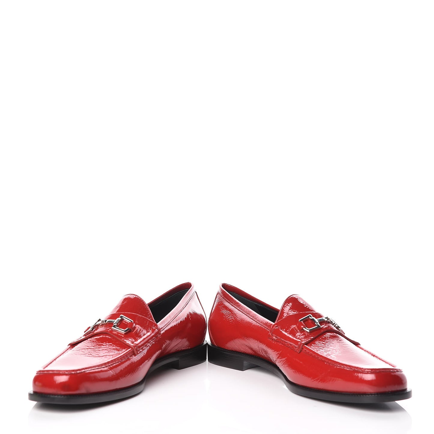 Naplack Patent Horsebit Womens Banks Loafers 41 Red