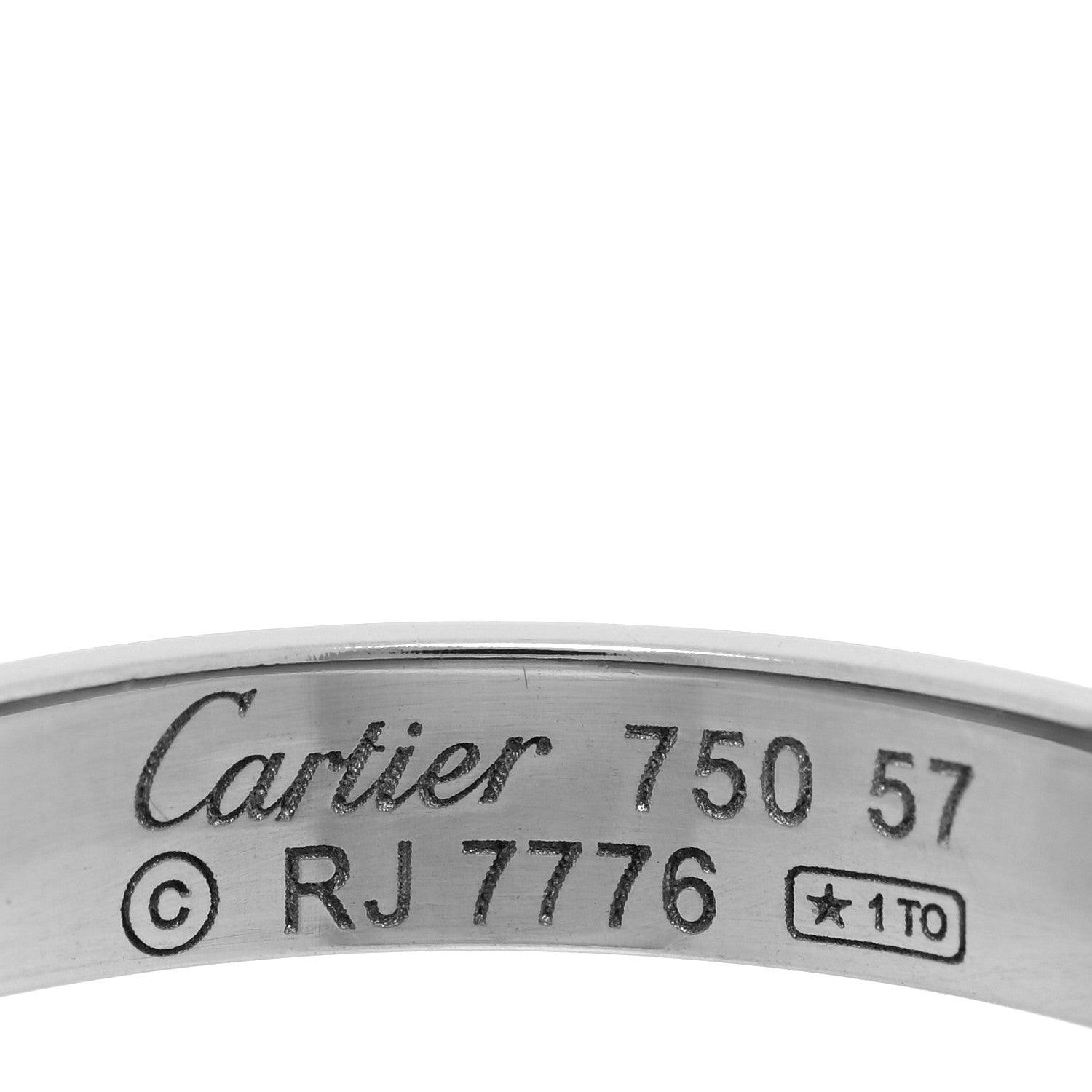 Cartier 18K White Gold 3.5mm LOVE Wedding Band Ring 57 8 6 of 6