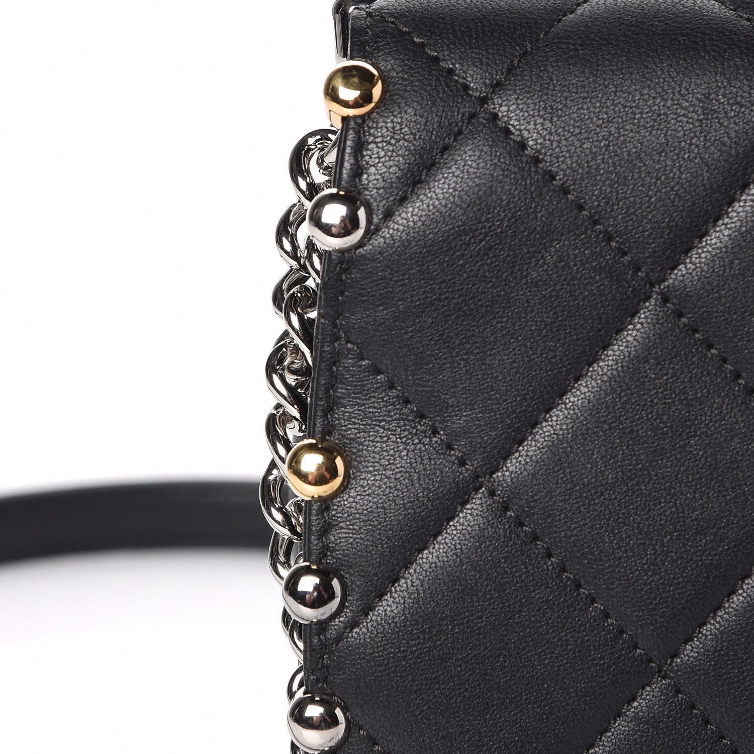 Chanel Lambskin Quilted Studded Bubble Flap Black 8 of 8