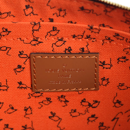 Louis Vuitton Calfskin Catogram City Steamer Cabas XXL Orange Marron 9 of 10